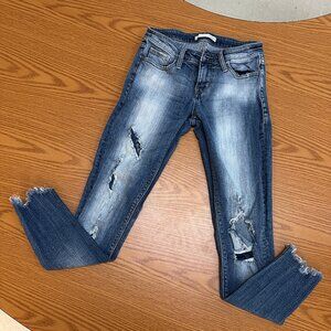 Daytrip Raw Edge Ankle Jeans | Distressed Denim | Size 25